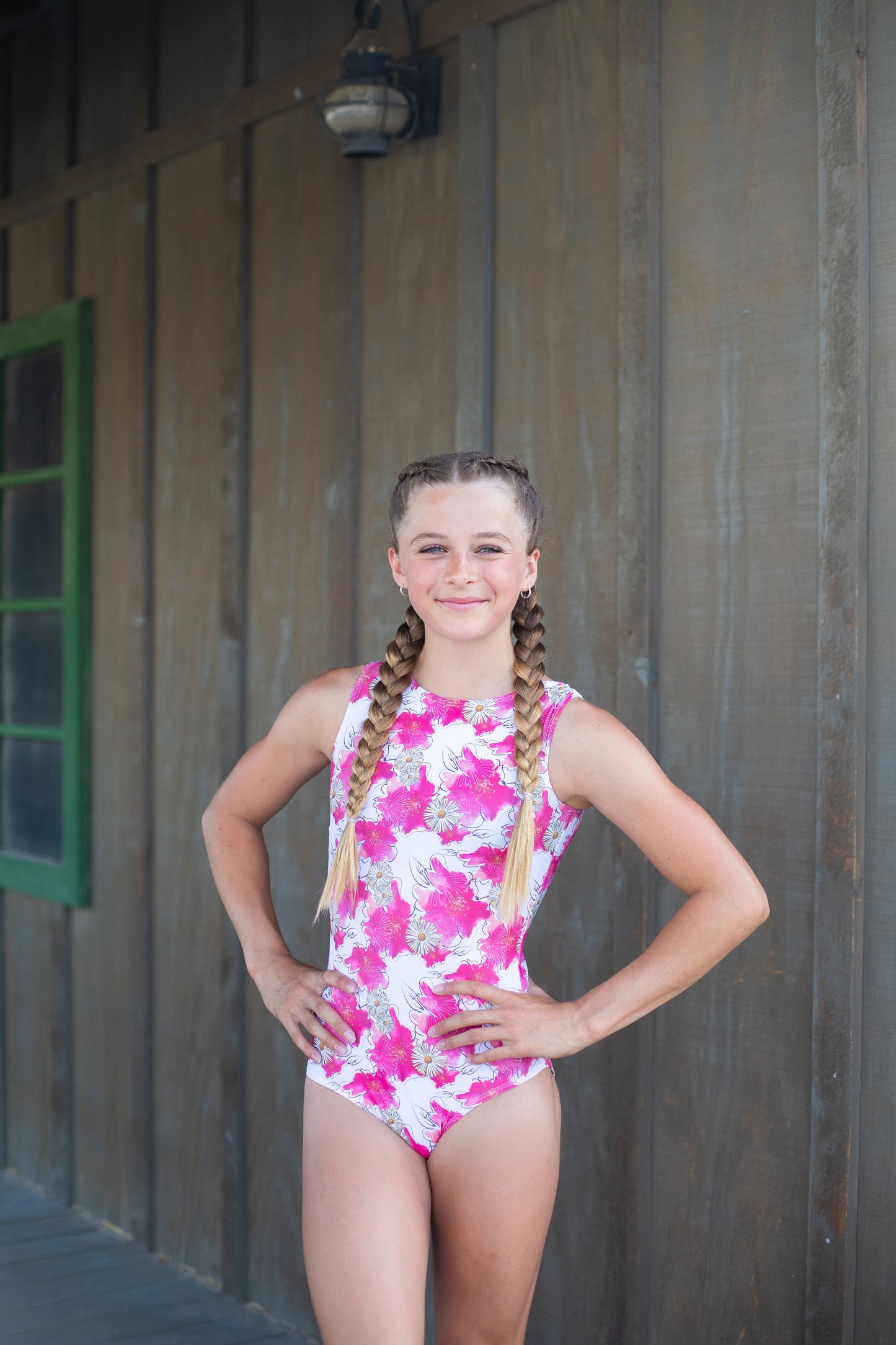 Daisy Pink Flowers Gymnastics Dance Leotard