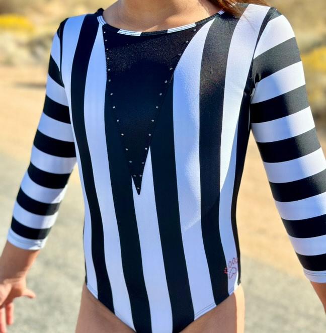 Beetlejuice Inspired Gymnastics Dance Leotard Halloween Costume Gymnast