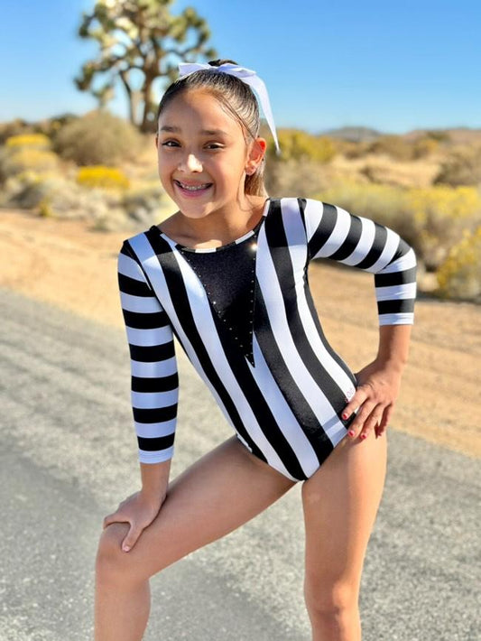 Beetlejuice Inspired Gymnastics Dance Leotard Halloween Costume Gymnast