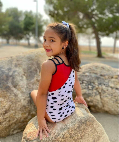 Cruella Deville Gymnastics Leotard Costume Dalmatian Gymnast
