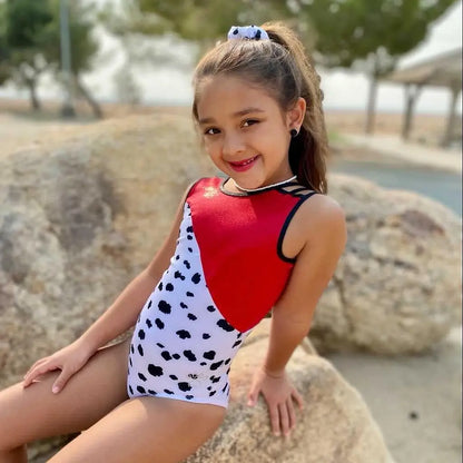Cruella Deville Gymnastics Leotard Costume Dalmatian Gymnast