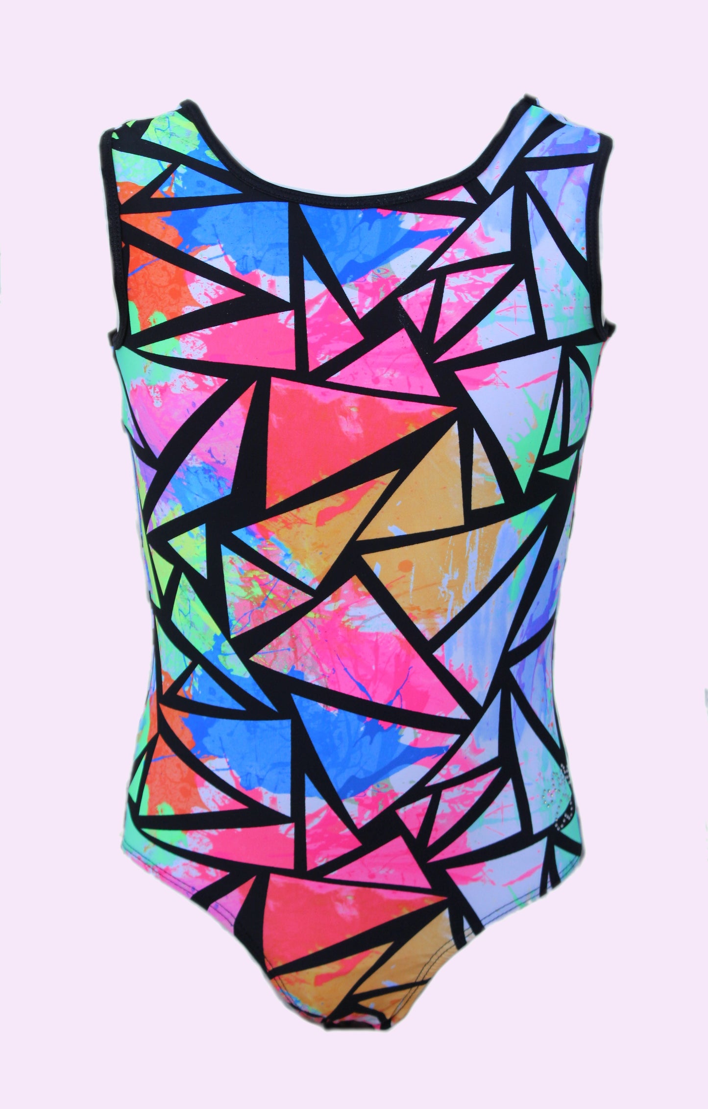Neon Geometric Gymnastics Dance Leotard