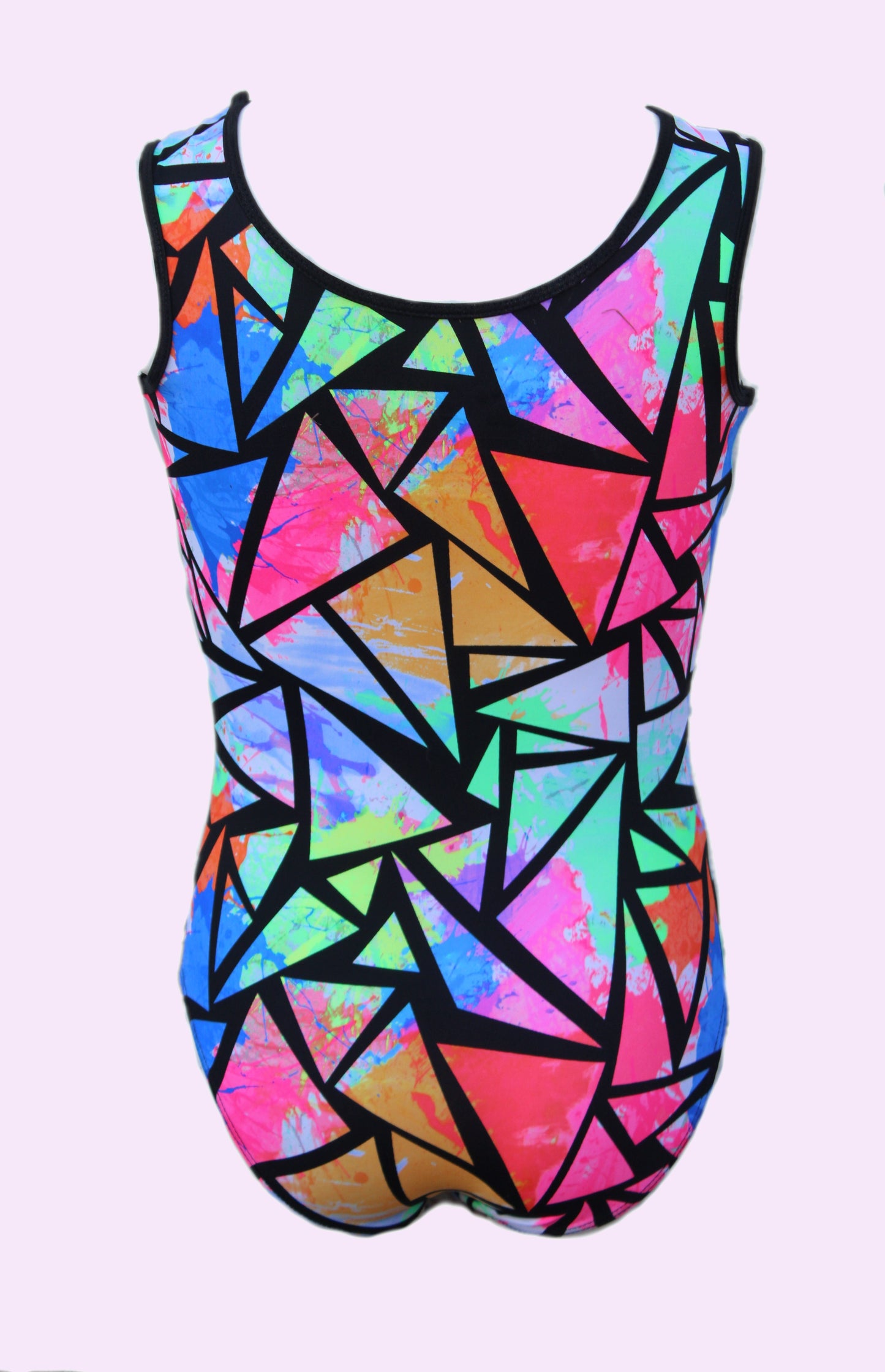 Neon Geometric Gymnastics Dance Leotard